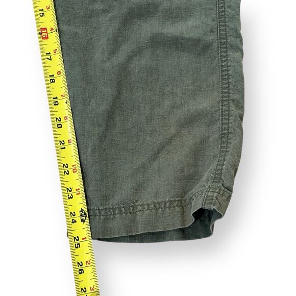 J Crew Tie-Waist Seaside Pant Linen Blend Womens Size M Army Green Cropped - Picture 11 of 12